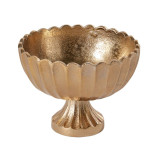 5.75in Wide Scallop Metal Compote Vase
