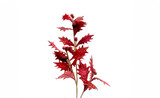 31in Glitter Sequin Holly Leaf Spray - Claret Red