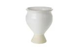 5.5in Wide Magnolia Ceramic Vase - White