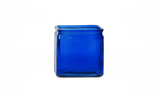 5in Cube Glass Vase - Cobalt Blue