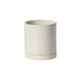 7in Wide Romey Ceramic Pot - White