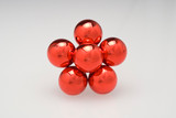 30mm Shiny Glass Ball on Stem - Red