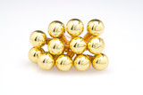 20mm Shiny Glass Ball on Stem - Gold