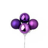35mm Mixed Glass Cluster Balls on Stem - Purple Combo