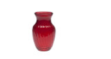 8in Tall Glass Swirl Vase - Red