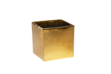 5in Square Ceramic Cube - Metallic Gold
