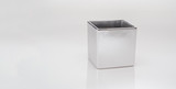 5in Square Ceramic Cube - Metallic Silver