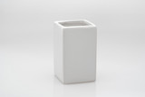 4in Long Rectangular Ceramic Vase - Matte White