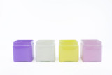 4in Square Glass Cube - Creamsicle (Assorted)