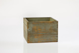 6in Wide Square Wood Planter Box - Weathered Green