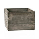 6in Wide Square Wood Planter Box - Grey