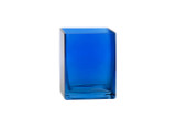 4x4x5in Square Glass Vase - Cobalt Blue