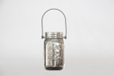 6.5in Tall Mercury Glass Mason Jar with Hanger - Silver
