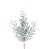 12in Glitter Fern Pick x3 (Bag of 12) - Silver