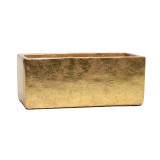 8in Long Posh Rectangle Cement Planter - Gold Foil