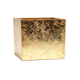 5in Posh Cube Cement Planter - Gold Foil