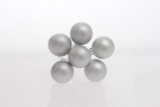 30mm Glass Balls on Stem (Box of 72) - Matte Silver