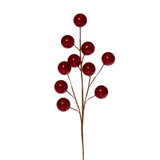 19in Handwrapped Berry Spray x7 (Bag of 12) - Shiny Red