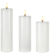 5-7in Tall Patria LED Pillar Candles (Set of 3) - White