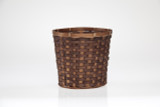 9.5in Wide Bamboo Woodchip Basket Pot Cover - Dark Stain