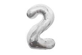 34in Silver Foil Number Balloon - 2