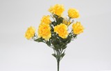 Open Rose Bush with Gypsophila x12 - Yellow