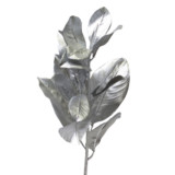 27in Metallic Magnolia Leaf Spray x2 - Silver