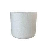 11.75in Wide Plastic Cylinder Pot - White Speckle