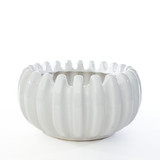 9.7in Wide Ceramic Finger Bowl - Shiny White