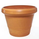 20in Wide Flared Rounded Rim Plastic Planter - Terracotta
