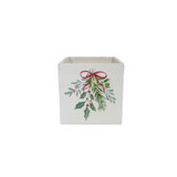 XCON 5.12L 5.12W 5.12H WOODHOLLY MISTLETOE BOX W PVC LINE R WHITE GREEN RED