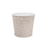 4.72in Wide Mosaic Metal Pot Cover - Ivory