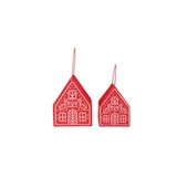 XCONT 6.3L 5.12W 3.75H GINGERBREAD HOUSE PLANTER W PVC LINER RED WHITE