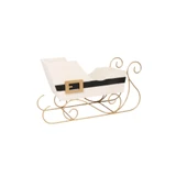 XCONT 14L 6W 5H SANTA BELT  SLEIGH W PVC LINER WHITE BLACK GOLD
