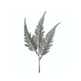 12in Long Glitter Fern Spray (Bag of 12) - Silver