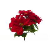 16in Long Poinsettia Bush x5 - Red