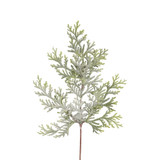 21in Frosted Glitter Cedar Spray - Green