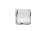 4in Cube Clear Glass Vase - Machine Made