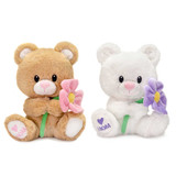 7.5in Bear Holding Flower with Embroidered Mom Heart on Foot