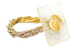 Crystal Twist Stretch Wristlet - Gold