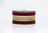 #40 Red Velvet Edge Ribbon with Sheer Gold Center (20yd)