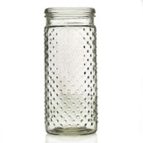 9in Tall Hobnail Jar Clear Glass Vase