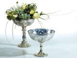8in Wide Desiray Mercury Glass Compote Vase - Silver