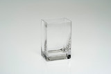 6in Long Rectangular Clear Glass Vase
