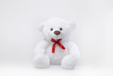 17in Tall Jeffrey Bear with Red Ribbon Bow Plush