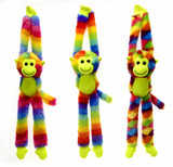 16in Tall Long-Leg Monkeys Plush  Rainbow (Assorted)