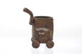 6.7in Tall Round Flower Barrel Wood Planter