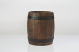 6.7in Tall Round Flower Barrel Wood Planter