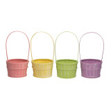 6.5in Wide Splitwood Bamboo Basket - Assorted Pastel