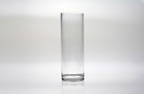 12in Tall Cylinder Clear Glass Vase